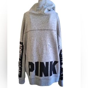 PINK LONG SLEEVE SPARKLY NYC PULL-OVER SWEATER EUC M